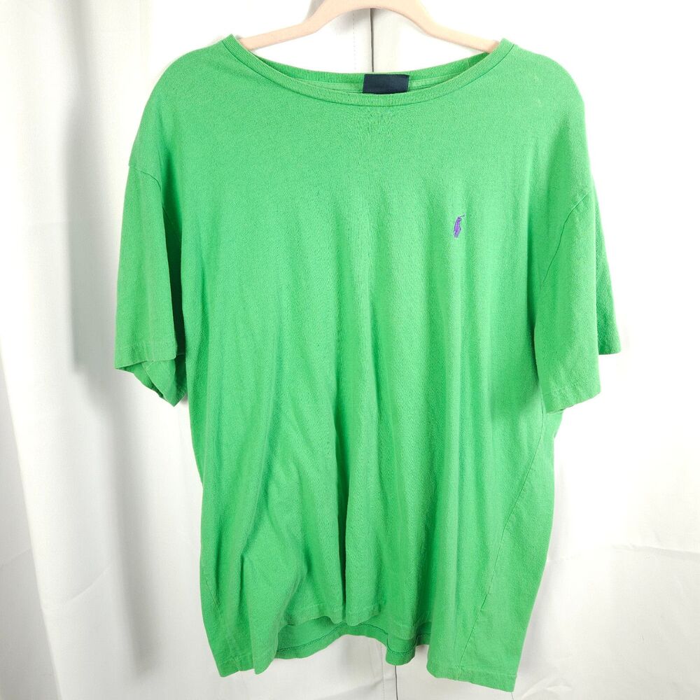 Polo Ralph Lauren Mens Large Green  Short‎ Sleeve Crew Neck Cotton Tee T-Shirt